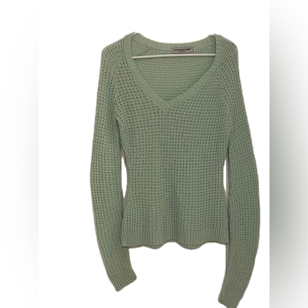 Green cotton Emporium Sweater Size Small